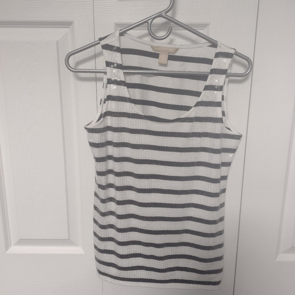 Navy white sequin tank top